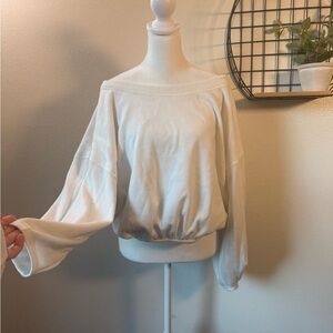 We the free cropped white sweater